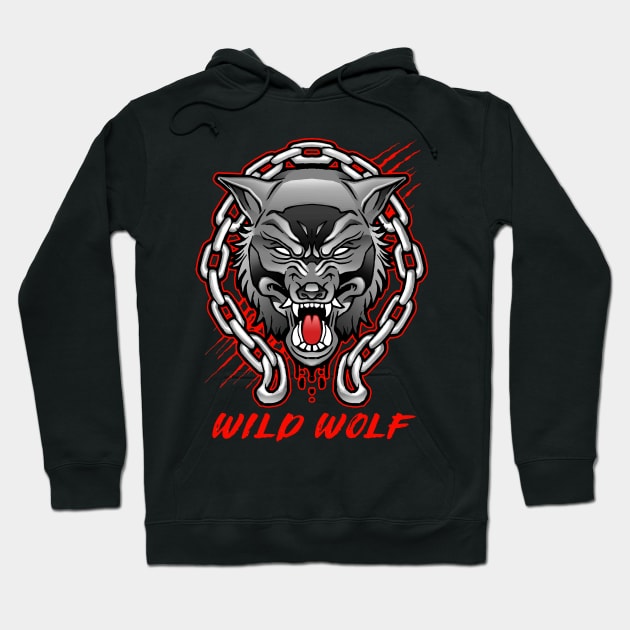 Angry Wild Wolf Hoodie by dnlribeiro88